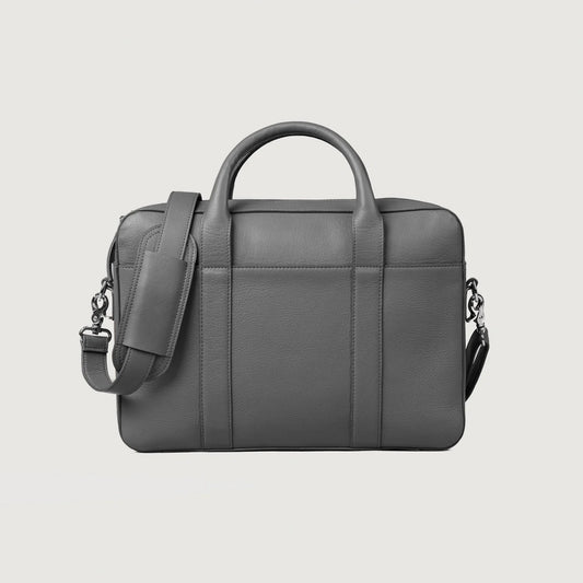 The Captain Grey Leather Briefcase