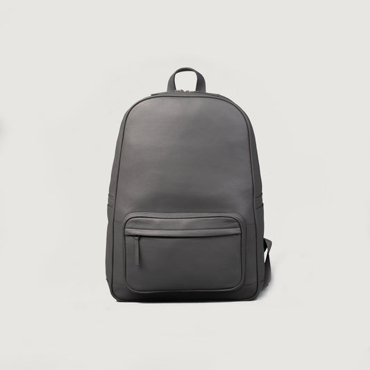 The Philos Grey Leather Backpack