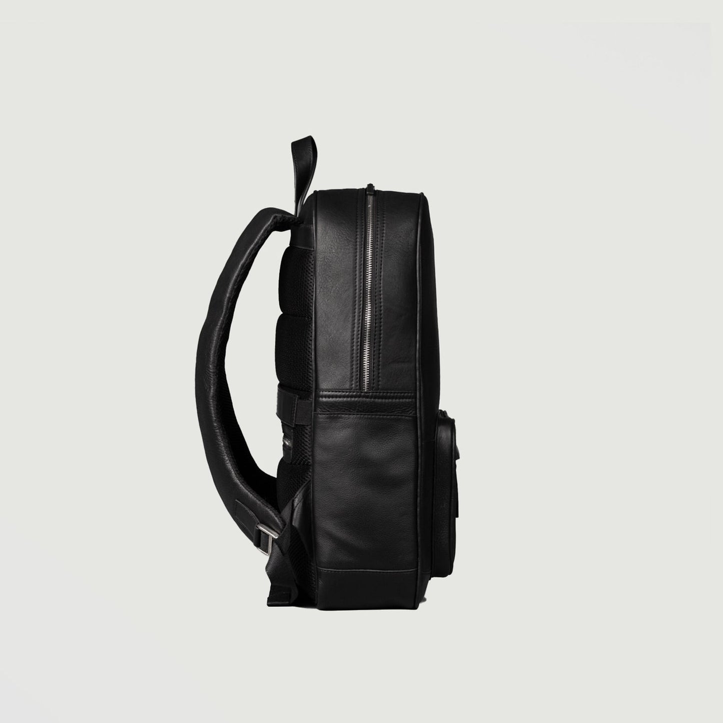 The Philos Black Leather Backpack