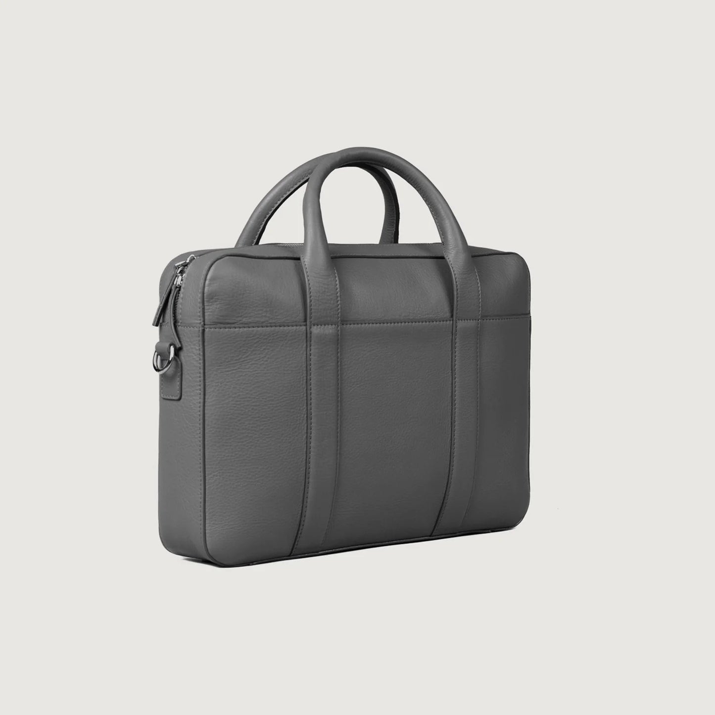 The Captain Grey Leather Briefcase