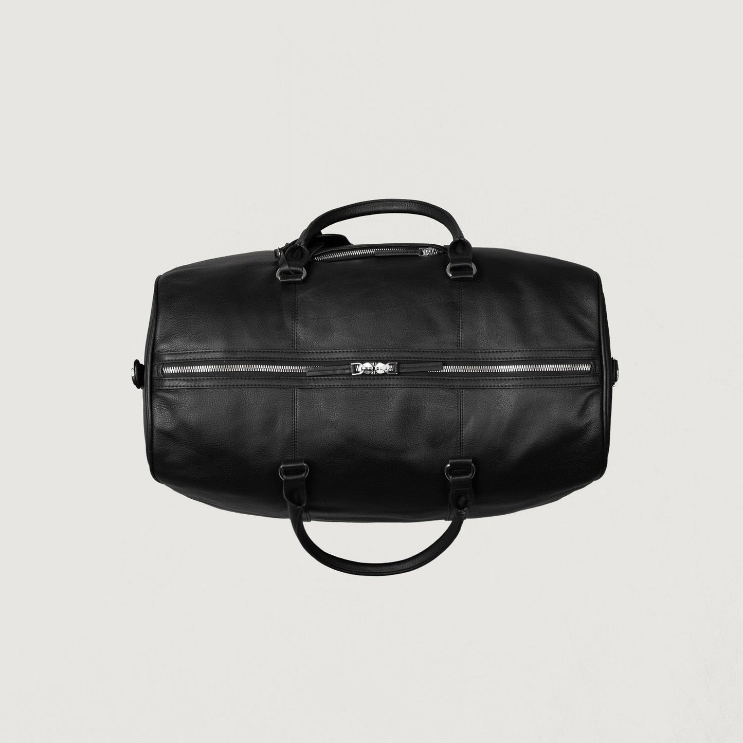 The Darrio Black Leather Duffle Bag